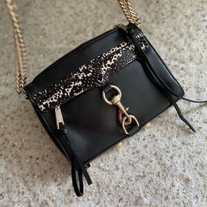 Rebecca Minkoff Mini MAC Black & White Snake
